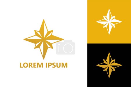Illustration for Golden compass logo template design vector - Royalty Free Image