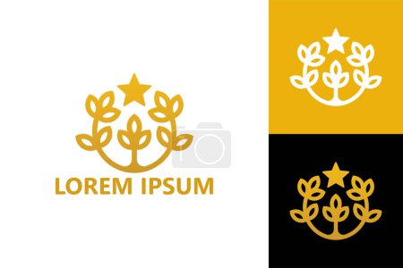 Illustration for Golden star plant logo template design vector - Royalty Free Image