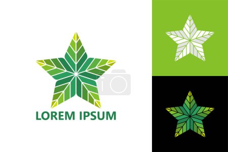 Téléchargez les illustrations : Star leaf logo template design vector - en licence libre de droit