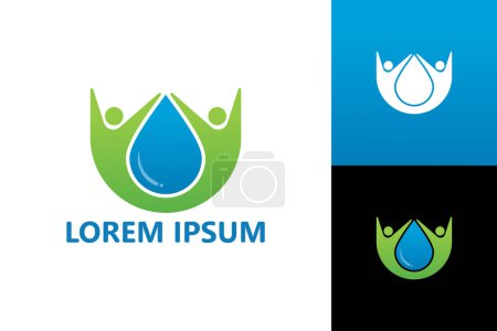 Illustration for People water logo template design vector - Royalty Free Image