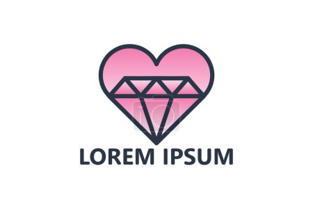 Illustration for Love diamond logo template design vector - Royalty Free Image