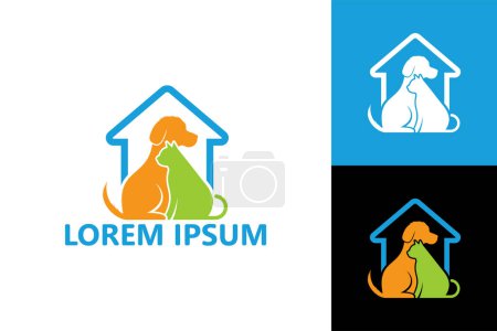 Téléchargez les illustrations : Modèle de logo Pet House vecteur de conception - en licence libre de droit