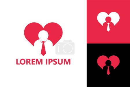 Téléchargez les illustrations : Love worker logo template design vector - en licence libre de droit
