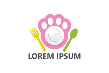 Téléchargez les illustrations : Pet food logo template design vector - en licence libre de droit
