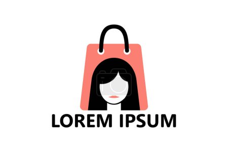 Ilustración de Woman store logo template design vector - Imagen libre de derechos