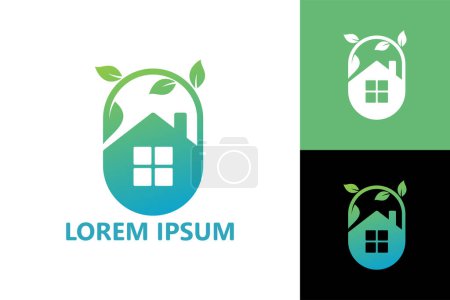 Illustration for Eco house logo template design vector - Royalty Free Image