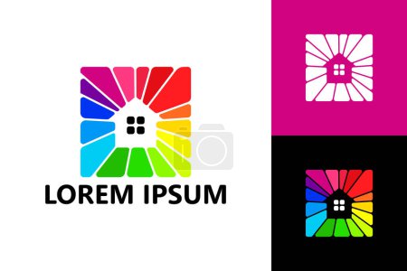 Téléchargez les illustrations : Colorful house logo template design vector - en licence libre de droit