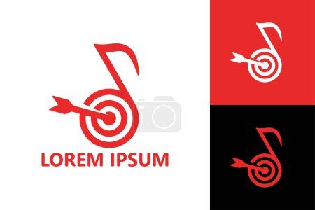 Illustration for Music arrow target logo template design vector - Royalty Free Image