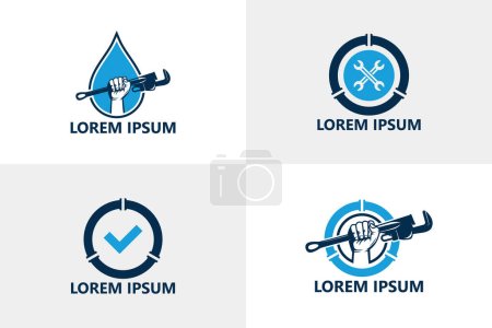 Set of plumbing logo template design vector