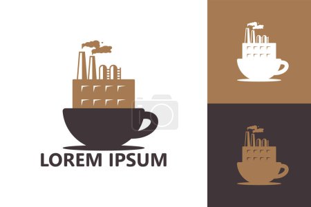 Téléchargez les illustrations : Coffee drink factory logo template design vector - en licence libre de droit