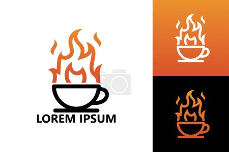 Téléchargez les illustrations : Modèle de logo de boisson café chaud vecteur de conception - en licence libre de droit