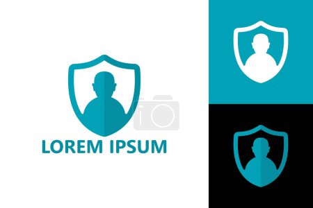 Illustration for Shield protect people logo template design vector - Royalty Free Image