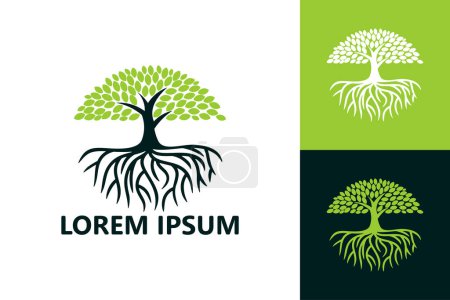 Ilustración de Tree and root logo template design vector - Imagen libre de derechos