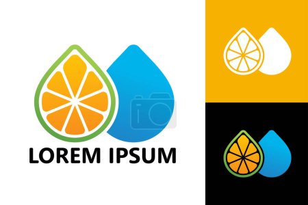 Illustration for Lemon water logo template design vector - Royalty Free Image