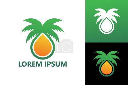 Téléchargez les illustrations : Modèle de logo huile de palme vecteur de conception - en licence libre de droit