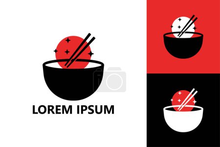 Illustration for Japanese bowl food logo template design vector - Royalty Free Image