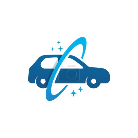 Téléchargez les illustrations : Modèle de logo de planète de voiture - en licence libre de droit