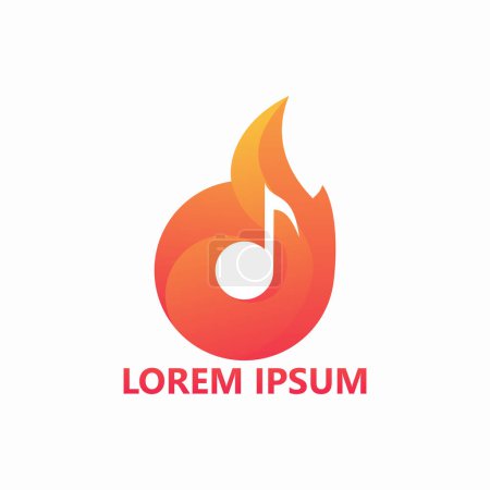 Téléchargez les illustrations : Hot music logo template design - en licence libre de droit