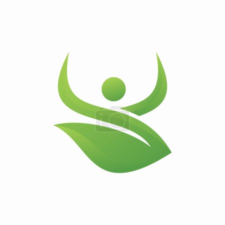 Ilustración de Diseño de plantilla de logotipo de personas de hoja - Imagen libre de derechos