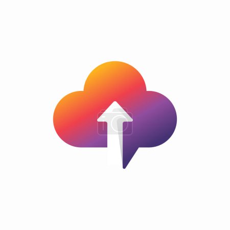 Ilustración de Cloud upload logo template design vector illustration - Imagen libre de derechos