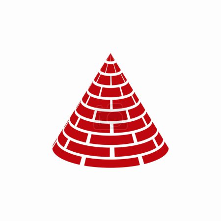 Téléchargez les illustrations : Modèle de conception de logo de construction en brique cône - en licence libre de droit