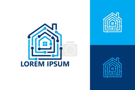 Illustration for House tech logo template design vector - Royalty Free Image