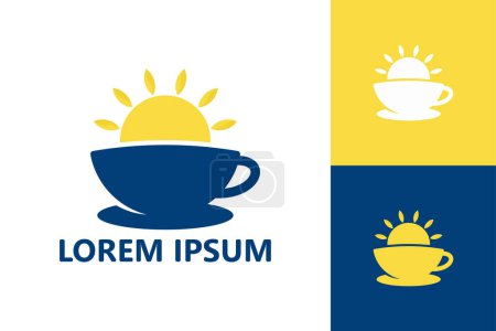 Illustration for Morning sun coffee logo template design vector - Royalty Free Image