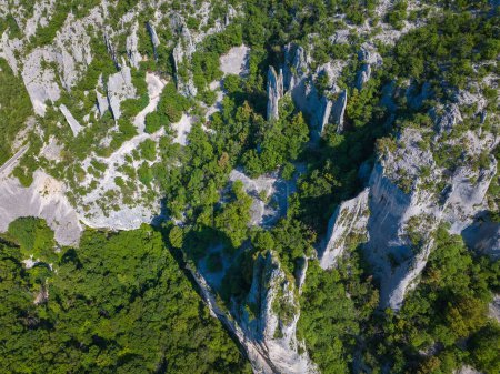 Schlucht Vela Draga und Felsen im Naturpark Uka