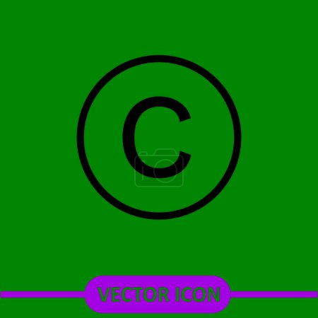 Copyright vector icon, flat trendy style illustration on white background..eps
