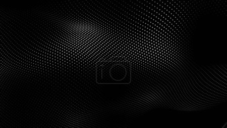 Foto de Fondo de textura de tecnología de onda negra blanca Dot. Concepto digital abstracto de big data. renderizado 3d. - Imagen libre de derechos