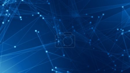Photo for Abstract blue polygon tech network with connect technology background. Abstract dots and lines texture background. 3d rendering. - Royalty Free Image