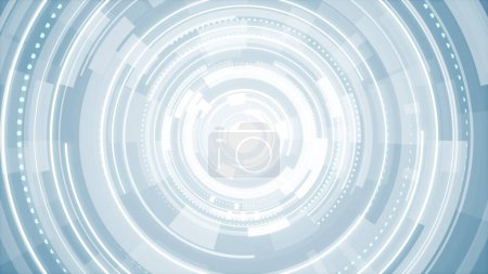 Photo for Circle white blue bright technology Hi-tech background. Abstract graphic digital future concept design. - Royalty Free Image