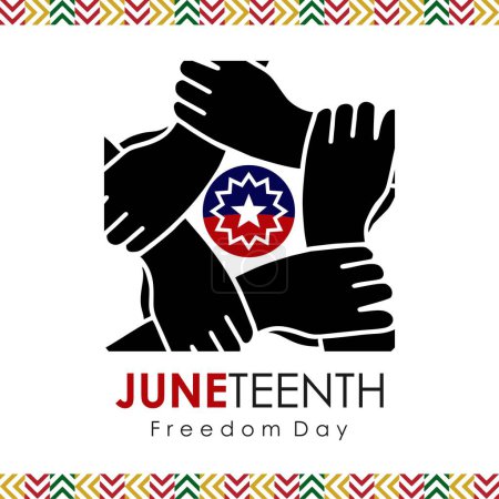 Ilustración de Juneteenth Day, celebración de la libertad, día de la emancipación en 19 junio, historia y herencia afroamericana. - Imagen libre de derechos