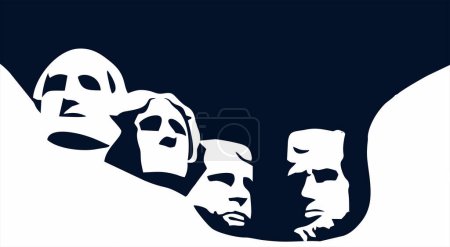 Téléchargez les illustrations : Silhouette des chefs des présidents états-unis d'Amérique, illustration vectorielle. - en licence libre de droit