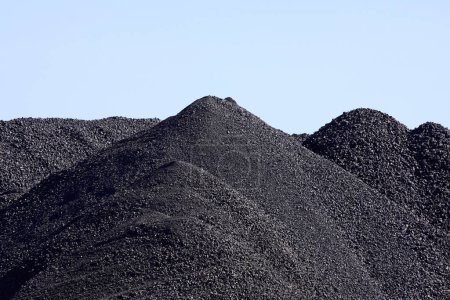 Piles of mines coal outdoors