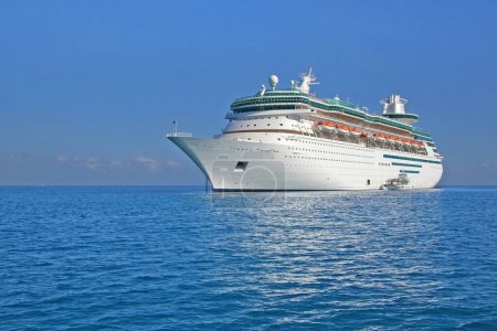 Large modern cruise ship at sea