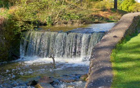 Country park scene with waterfall          