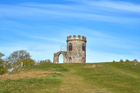 Castle tower monument on a hill