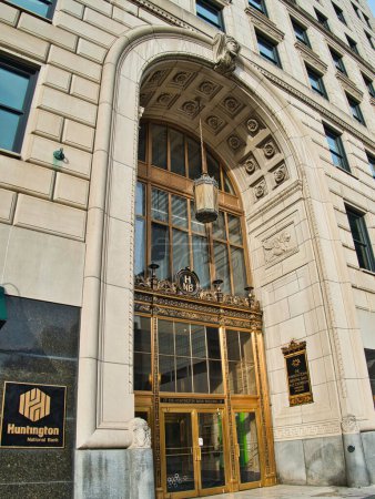 Photo for Entrance to the Huntington Bank building downtown Columbus Ohio USA 2022 - Royalty Free Image