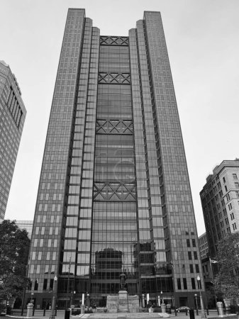 Photo for Black and White image of the Huntington Bank building in Downtown Columbus Ohio USA 2022 - Royalty Free Image