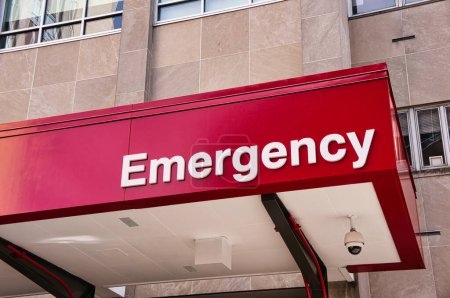 Emergency Room sign on a hospital.