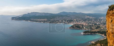Photo for The Cliffs of Cap Canaille, overlooking Cassis and the Mediterranean, in the Bouches du Rhone, in Provence, France - Royalty Free Image