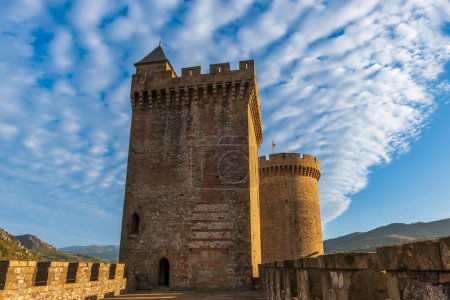 Photo for Towers of the medieval castle of Foix, in Ariege, in Occitanie, France - Royalty Free Image