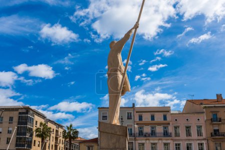 Téléchargez les photos : Statue de Joustor sur le canal royal de Sete, Occitanie, France - en image libre de droit