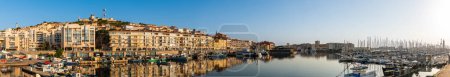 Photo for Panoramic of the fishing port and the marina of Sete, in Herault, in Occitanie, France - Royalty Free Image