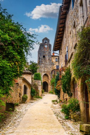 Photo for Beautiful medieval village of Bruniquel on the river Aveyron in Occitanie, France - Royalty Free Image