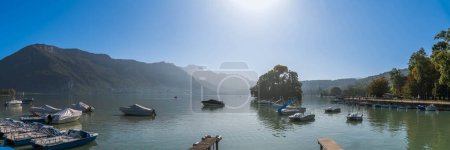 Photo for Magnificent panorama from the banks of the lake, in Annecy, Haute-Savoie, France - Royalty Free Image