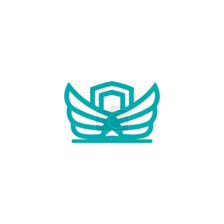 Ilustración de Logotipo del cubo alado un icono con alas - Imagen libre de derechos