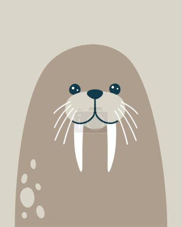 Photo for Vector illustration portrait of a cute walrus - Royalty Free Image