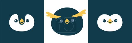 Photo for Vector illustration of cute muzzle penguins - Royalty Free Image